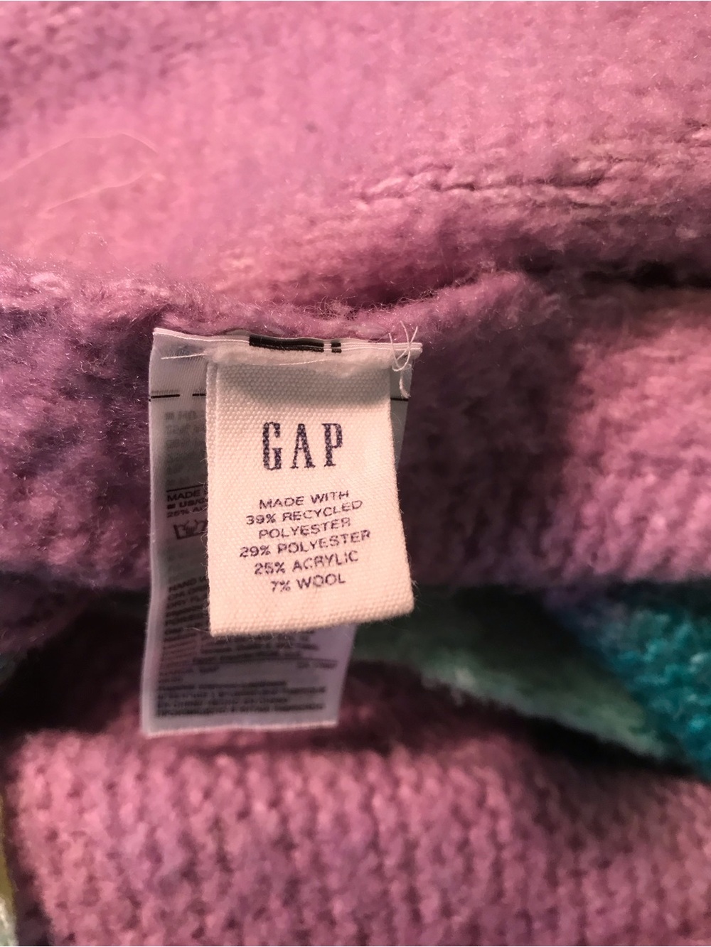 Gap Colorblock Wool Blend Knit Fringe Scarf - Pastel Multicolor - Picture 4 of 6